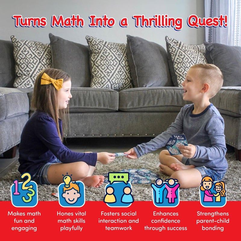 Absolute Zero Ten Fish Math Card Game - Family Friendly Educational Cool Math Games for Kids - Elementary and Kindergarten Learning Activities Help Boys and Girls to Learn Mathematics in a Fun, Interactive Way - Image 4